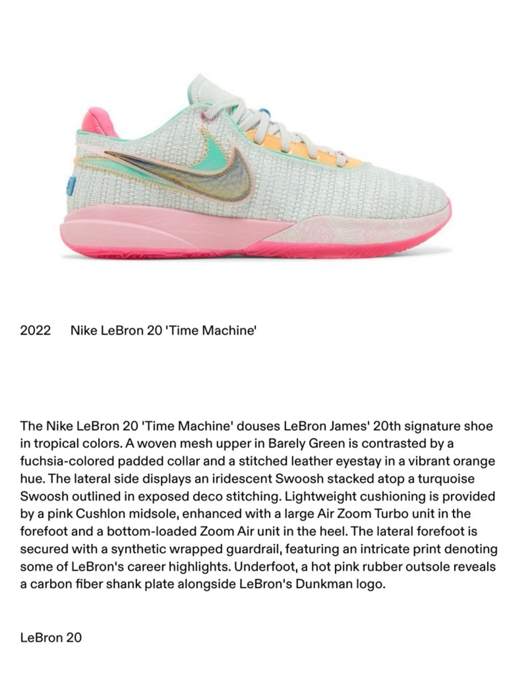 Nike LeBron 20 Time Machine